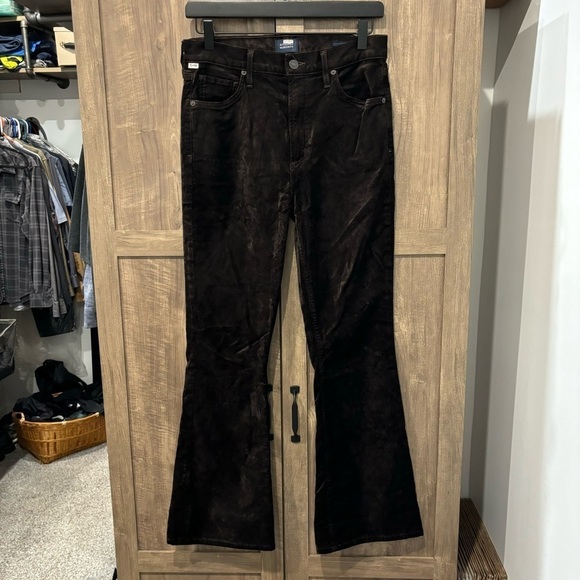 Citizens of Humanity Lilah High Rise Velvet Bootcut Pant Pony Dark Brown Size 27 - Picture 2 of 15